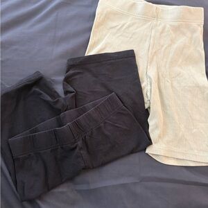 H&M Biker Shorts - Black & Sage Green (Size S)